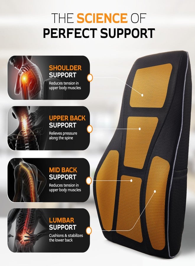 TULARIS Extra Dense Lumbar Pillow with Double Adjustable Straps - Ergonomic Lumbar Support Pillow for Office Chair, Car, Couch Firm Back Support for Lower Back & Spine Pain Relief Memory Foam Cushion - Image 2