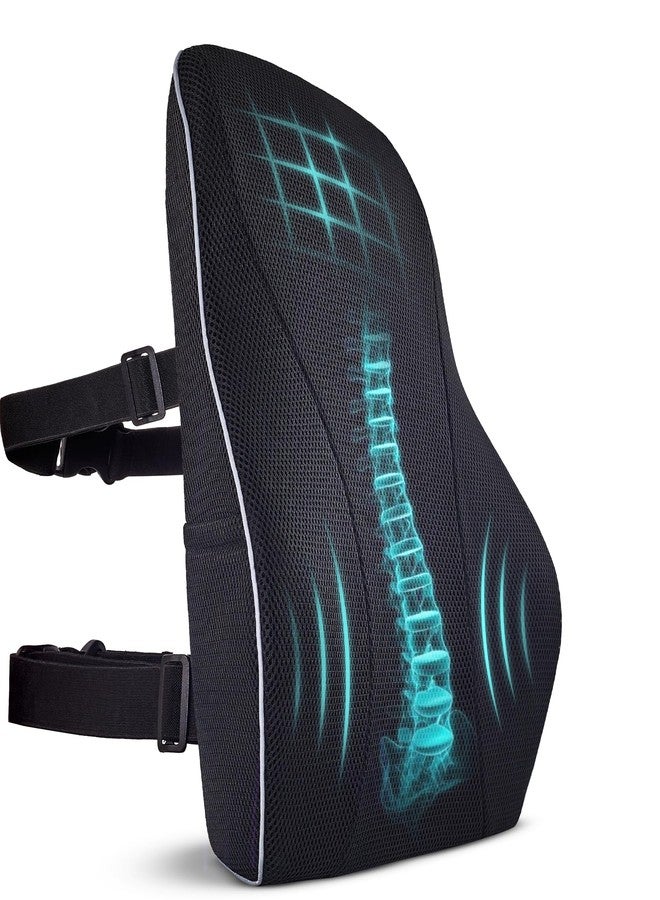 TULARIS Extra Dense Lumbar Pillow with Double Adjustable Straps - Ergonomic Lumbar Support Pillow for Office Chair, Car, Couch Firm Back Support for Lower Back & Spine Pain Relief Memory Foam Cushion - Image 1
