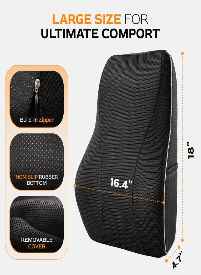 TULARIS Extra Dense Lumbar Pillow with Double Adjustable Straps - Ergonomic Lumbar Support Pillow for Office Chair, Car, Couch Firm Back Support for Lower Back & Spine Pain Relief Memory Foam Cushion - Image 3