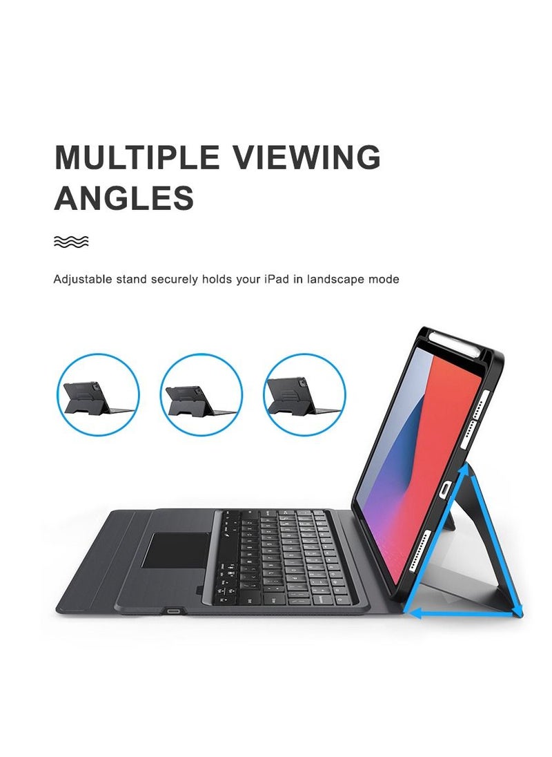 iPad Pro Keyboard 11 inches - Leather Keyboard Case With Touchpad for 10.9/11 inches Compatible Model A2228/A2068/A2230/A2231 II A1980/A2013/A1934/A1979 II A2325/A2324/A2316/A2072 & iPad Air Gen 5