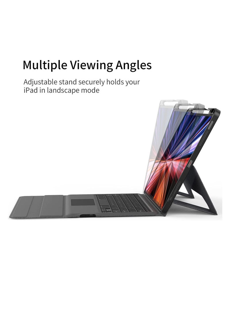 iPad Pro Keyboard 11 inches - Leather Keyboard Case With Touchpad for 10.9/11 inches Compatible Model A2228/A2068/A2230/A2231 II A1980/A2013/A1934/A1979 II A2325/A2324/A2316/A2072 & iPad Air Gen 5