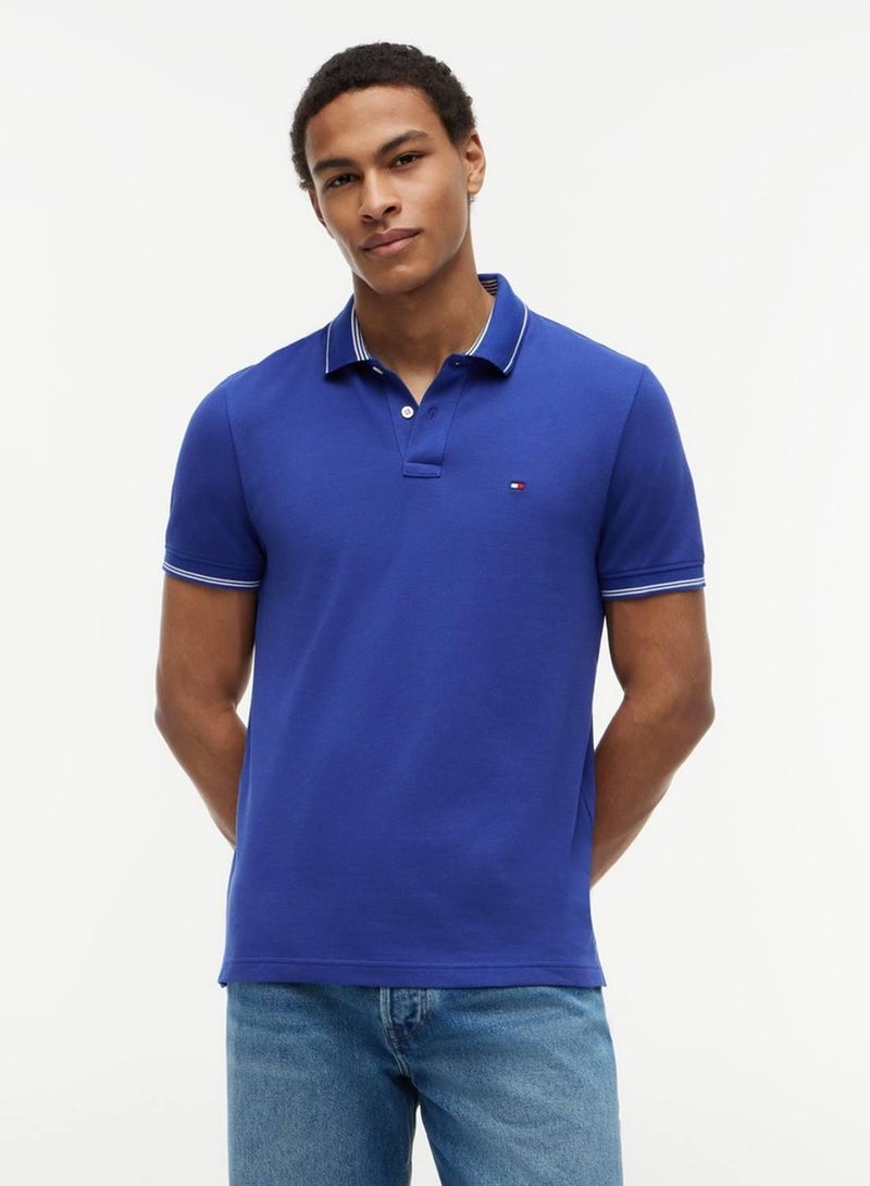 TOMMY HILFIGER Heritage Regular Fit Stripe Trim Polo Shirt - Image 1