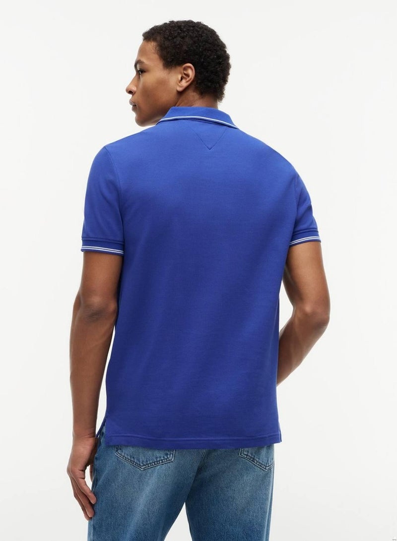 TOMMY HILFIGER Heritage Regular Fit Stripe Trim Polo Shirt - Image 3