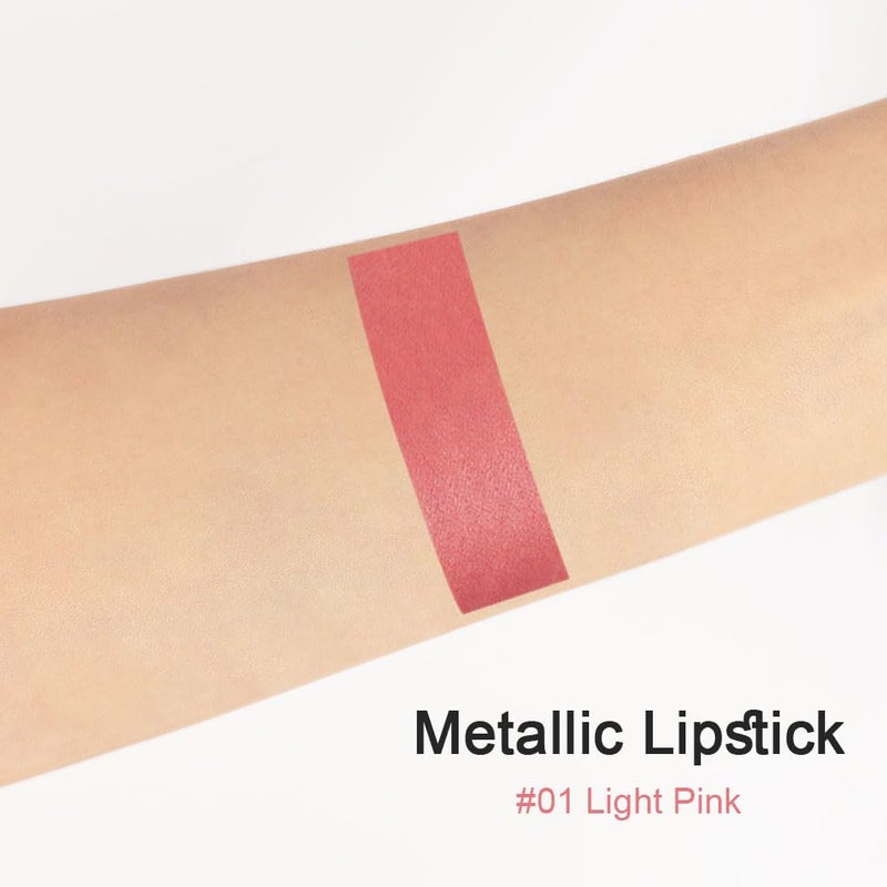 evpct 1Pcs Light Pink Metallic Lipstick and Lip Crayon Liner Pencil Pen Set for Women Lip Stain Long Lasting Waterproof labiales mate magicos 24 horas originales pintalabios permanente 24 horas 01 - Image 3