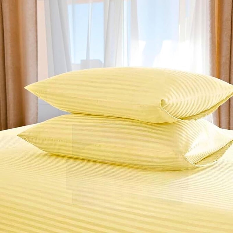 Bedding Zone Standard Pillowcase Set - Cream - Image 1