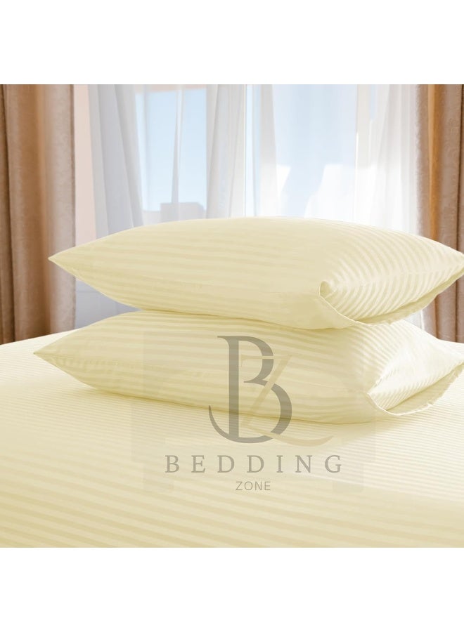 Bedding Zone Standard Pillowcase Set - Cream - Image 2