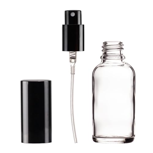 YIZHAO Clear Glass Spray Bottles 1oz, with Small Fine Mist Spray, Metal Cap, Refillable for Essential Oil,Travel,Cleaning,Perfume,Aromatherapy,Makeup – 6 Pcs - Image 4