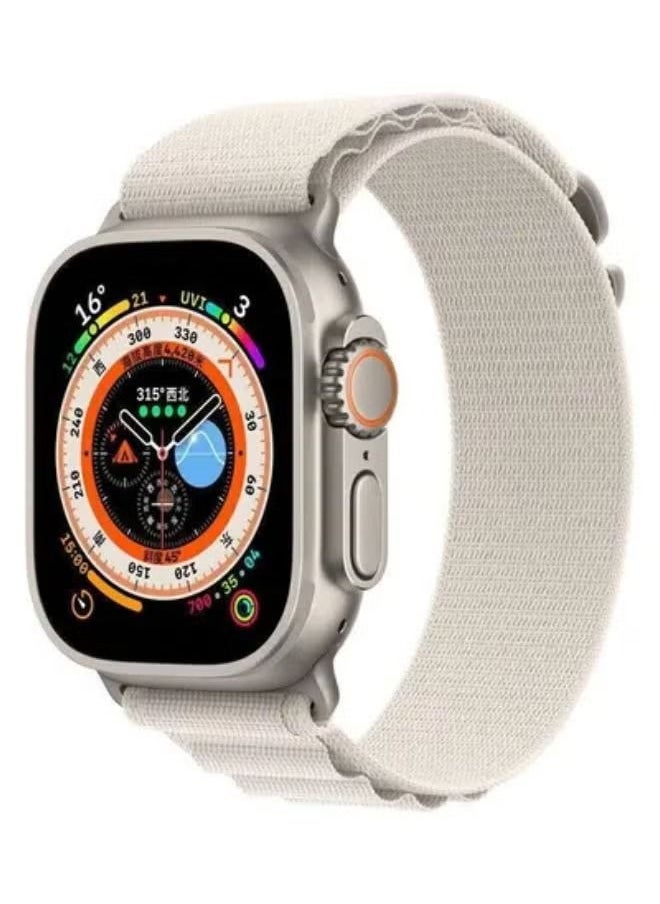 vesus - apple Watch Alpine Loop Band 49mm/45mm/44mm Nylon Woven sport strap compatible with iWatch series 8/Ultra/7/SE/6/5/4/3/2/1 White - Image 1
