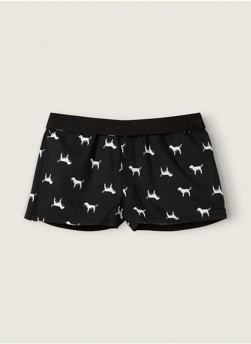 PINK Flannel Boxy Pajama Shorts