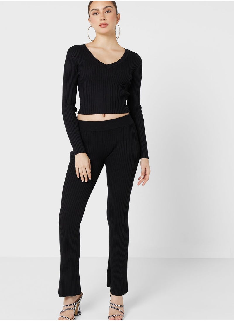 GLAMOROUS - V-Neck Knitted Top - Image 1