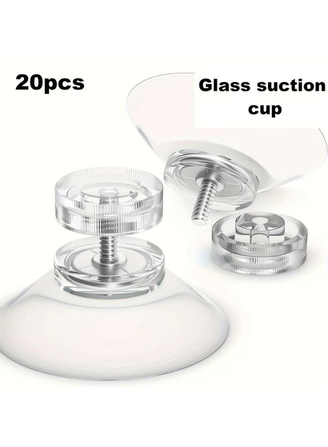 20 قطعة خطافات شفط قوية ذات تصميم ملولب سهل التركيب للجدران في المطبخ والحمام - Image 1