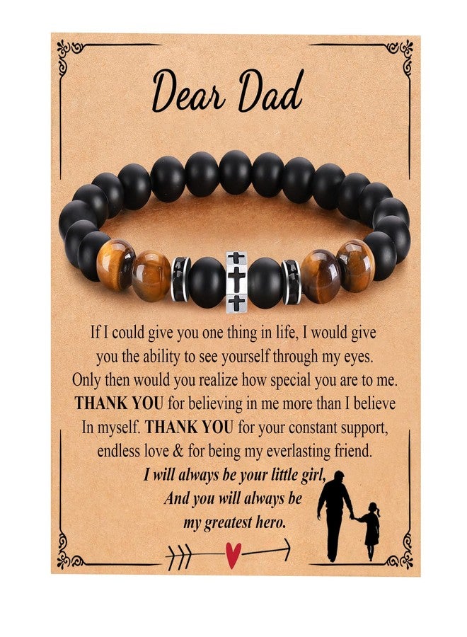 BABORI Fathers Day Dad Gifts from Daughter Birthday Christmas Cross Bracelet Christian Faith Religious Bracelets Jewelry Gift for Men - Image 1
