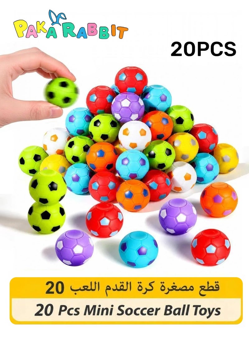 Paka Rabbit 20 Pcs Soccer Party Favors for Kids 3-12, Rotatable Soccer Finger Balls, Mini Fidget Soccer Stress Reliever Goodie Bag Stuffers, Soccer Party Favors Toys Gifts for Kids Teens Adults - Image 1