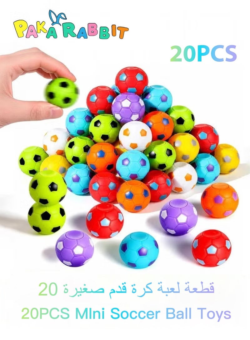 باكا رابيت ٢٠ قطعة من هدايا حفلات كرة القدم للأطفال من ٣ إلى ١٢ سنة، كرات كرة قدم دوارة للأصابع، كرات كرة قدم صغيرة لتخفيف التوتر، هدايا لحفلات كرة القدم للأطفال والمراهقين والبالغين - Image 1