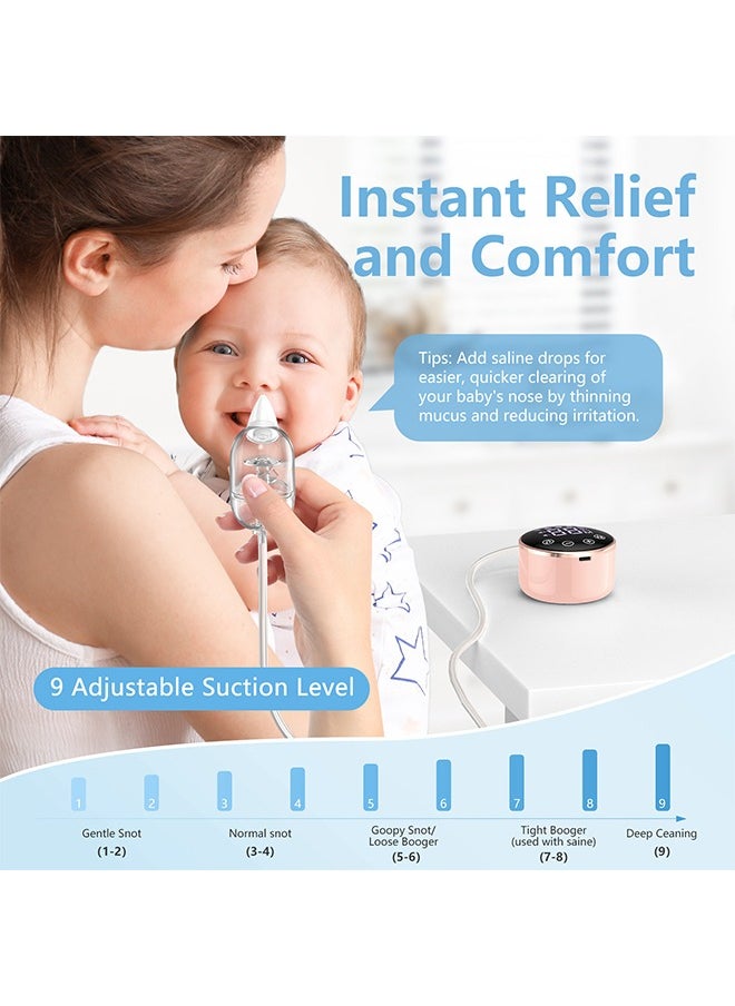 Beauenty Baby Electric Nasal Aspirator, Adjustable 9 Level Suction with White Noise Function, 5 Music and 3 Nozzles, Toddler Deeply Nose Cleaner, Suitable for Infants Kids Toddlers  - Image 2