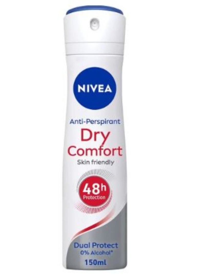 Nivea Deodorant Spray for Women, Dry Comfort, 150 ml - Image 1