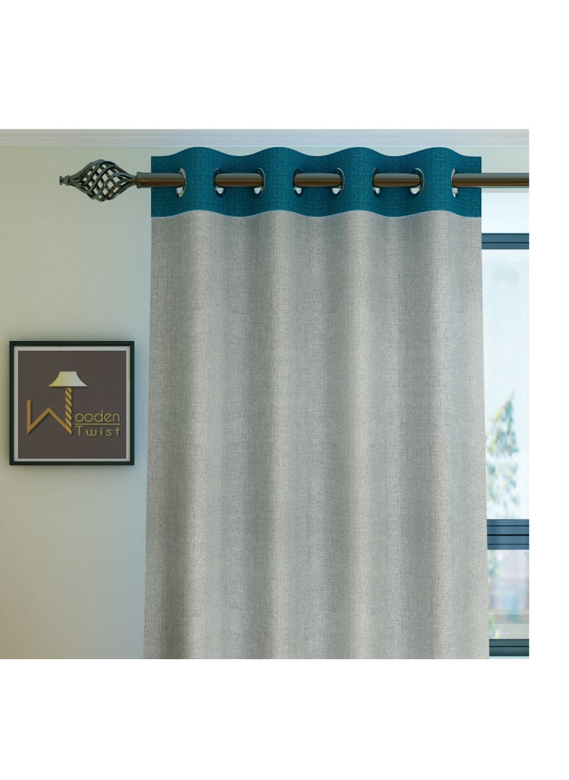 Wooden Twist - Fabrahome Light Filtering 7 Ft Rectangular Curtain (Set of 2) - Image 1