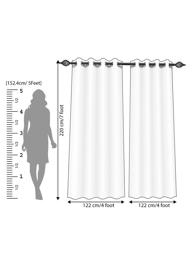 Wooden Twist - Fabrahome Light Filtering 7 Ft Rectangular Curtain (Set of 2) - Image 1