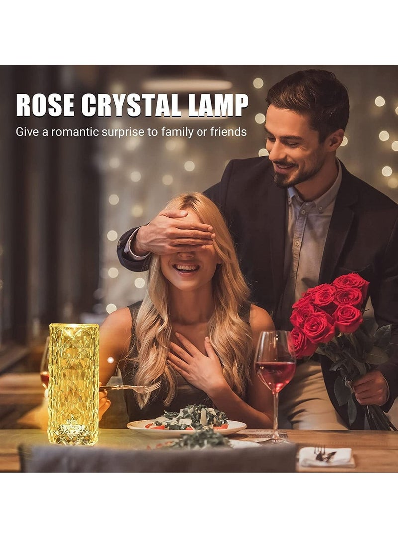 Rechargeable Rose Shadow Table Lamp,Touch and Remote Control, Colorful and Adjustable,Romantic Crystal Diamond Lamp for Valentine's Day, Birthdays, Anniversaries - Image 5