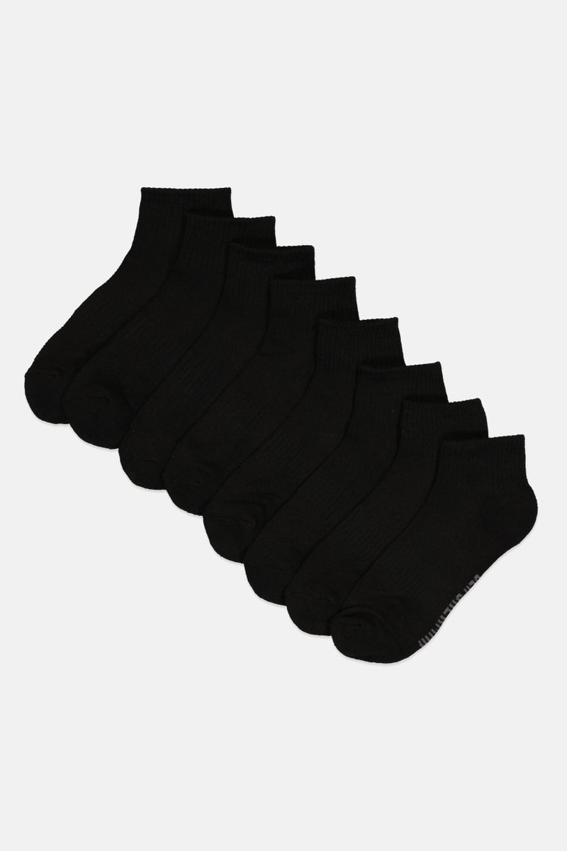 Ben Sherman Men 8 Pairs Brand Logo Breatheable Mesh Socks, Black  - Image 1