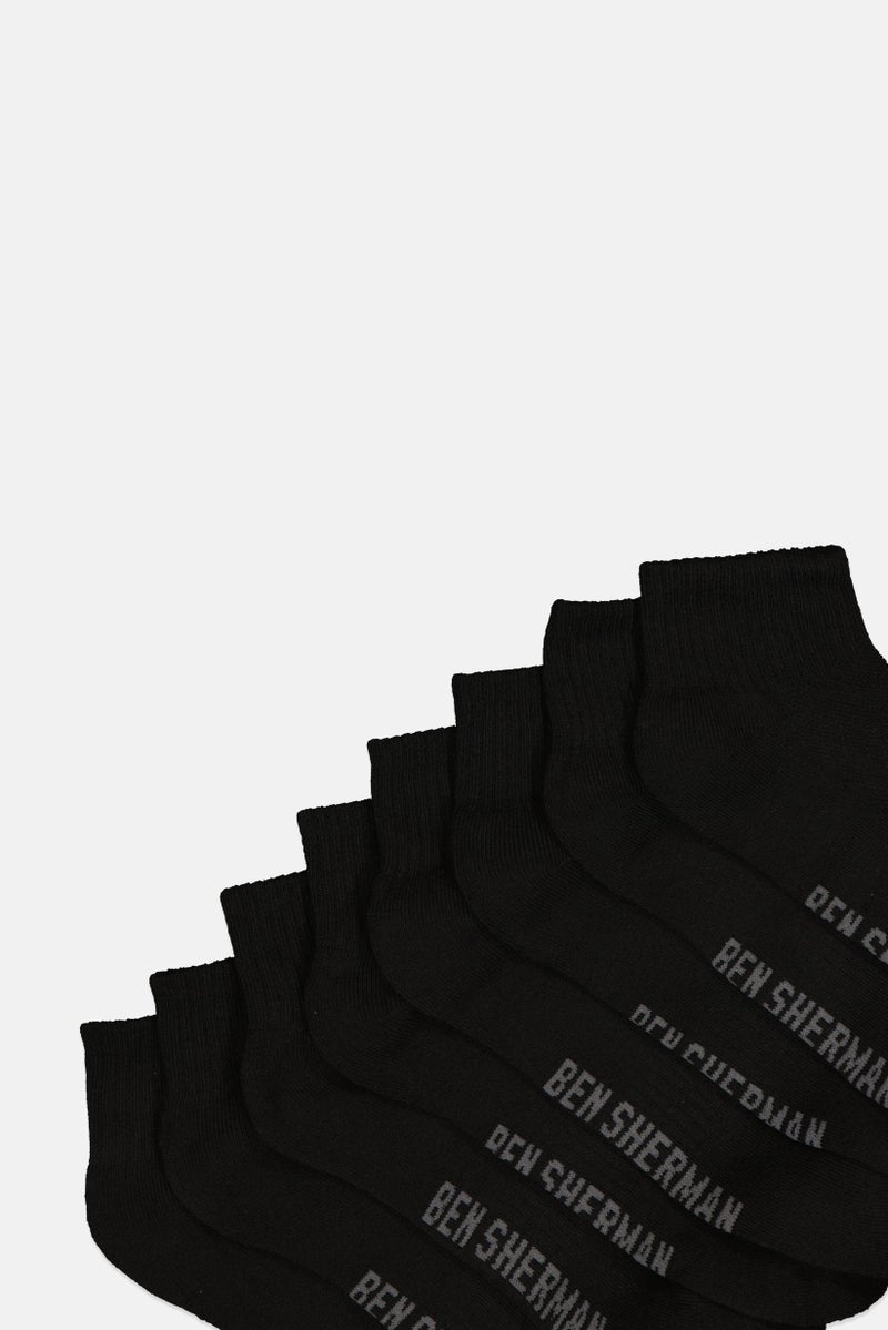 Ben Sherman Men 8 Pairs Brand Logo Breatheable Mesh Socks, Black  - Image 2