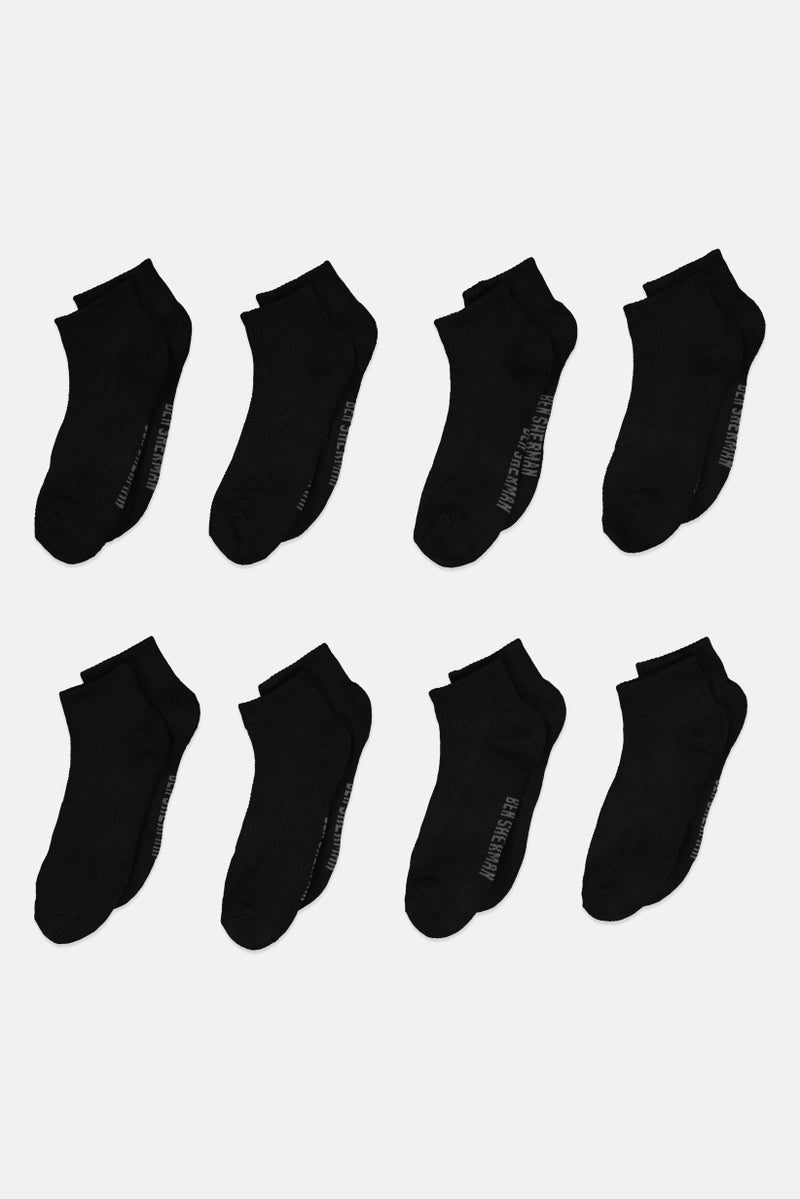 Ben Sherman Men 8 Pairs Brand Logo Breatheable Mesh Socks, Black  - Image 3
