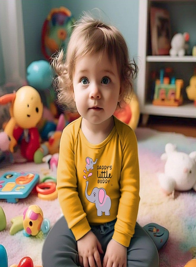 Toddylon New Born Baby Clothes Kids Dress | T-Shirt & Pant | Clothing Sets | T-Shirts and Pyjama Set | Gift Combo | Cotton | Unisex (Yellow & Grey, 2 Years - 3 Years) - Image 3