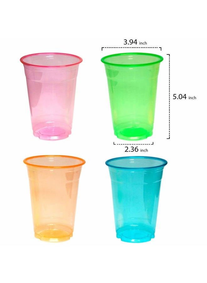 Party Essentials Soft Plastic 16-Ounce Party Cups/Pint Glasses, 40-Count, Assorted Neon - Image 4