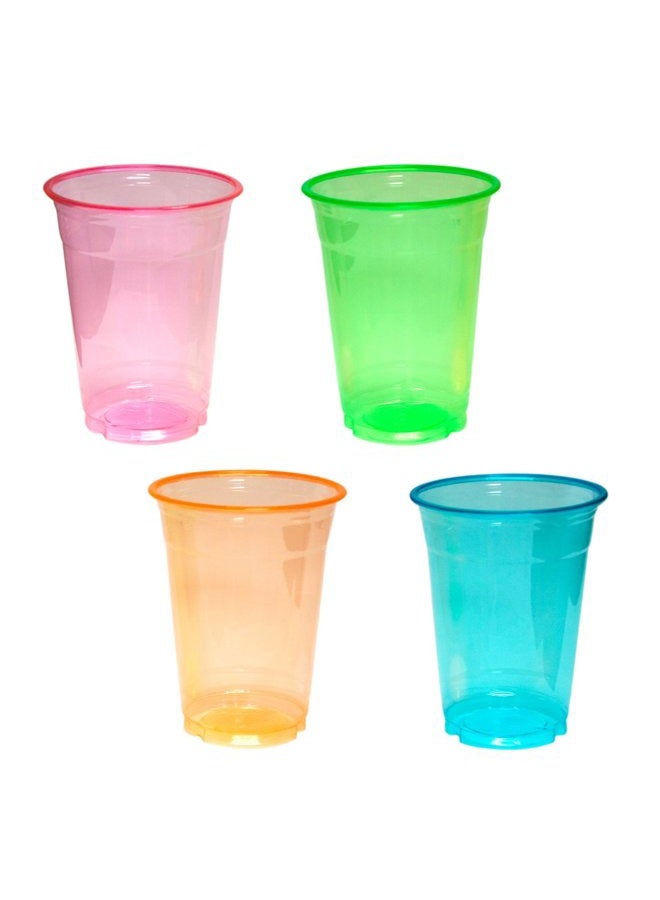 Party Essentials Soft Plastic 16-Ounce Party Cups/Pint Glasses, 40-Count, Assorted Neon - Image 1