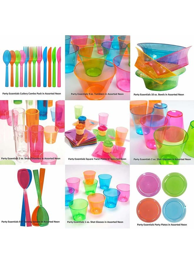 Party Essentials Soft Plastic 16-Ounce Party Cups/Pint Glasses, 40-Count, Assorted Neon - Image 5