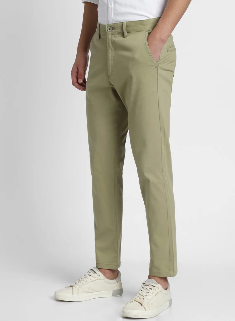 Dennis Lingo Regular Fit Moss Green Chinos Pants For Men