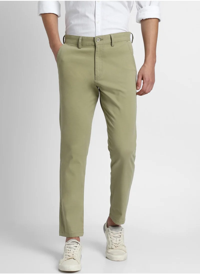 Dennis Lingo Regular Fit Moss Green Chinos Pants For Men