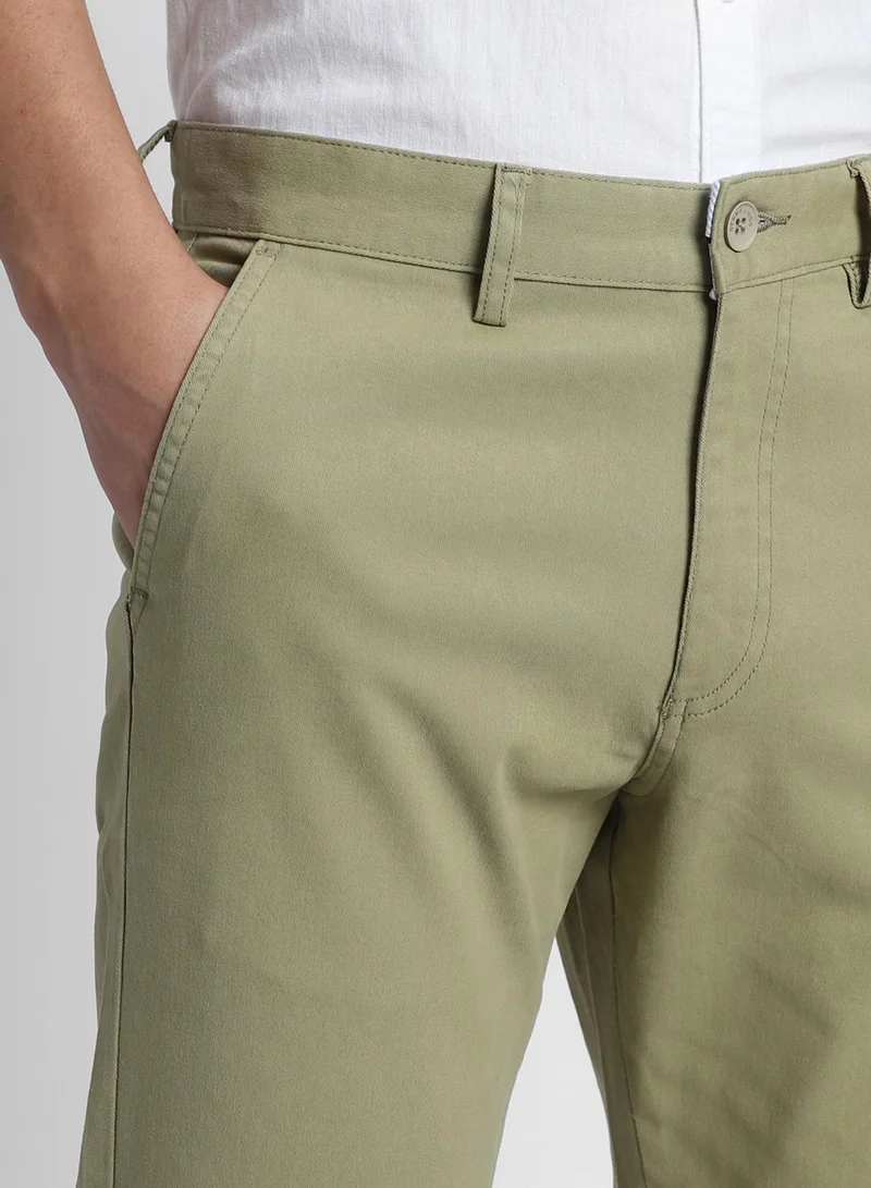 Dennis Lingo Regular Fit Moss Green Chinos Pants For Men
