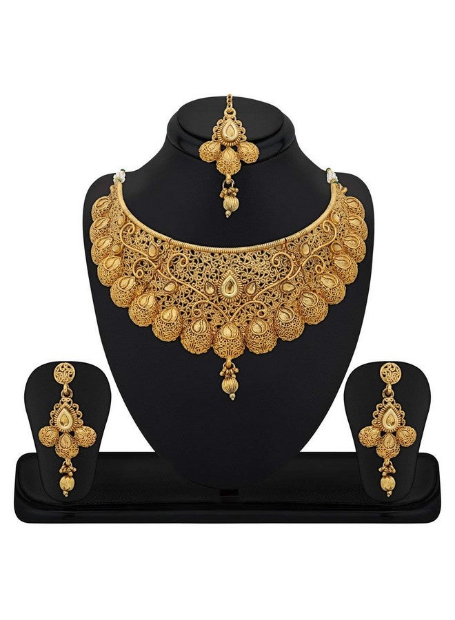 سوكهي مجموعة مجوهرات الزفاف التقليدية المطلية بالذهب من Sukkhi قلادة تشوكر للنساء (N71789GLDPM1250) - Image 4