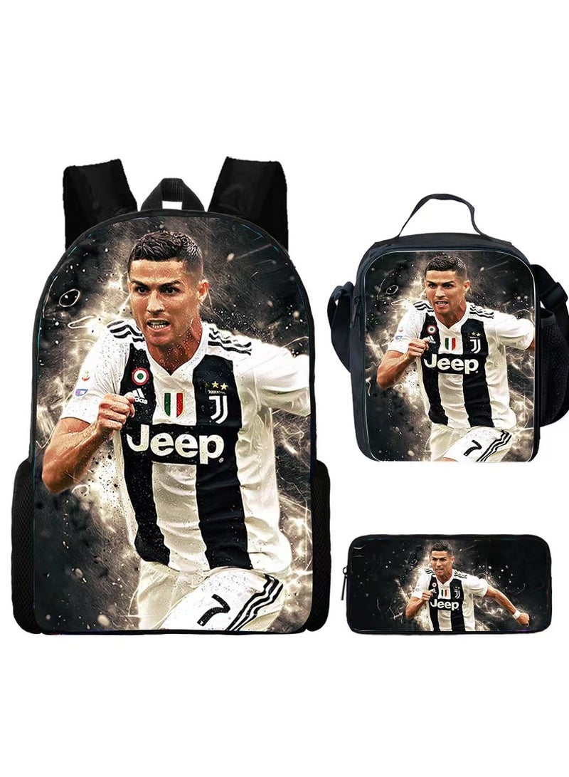 KUYING Football Ronaldo Kids Backpack