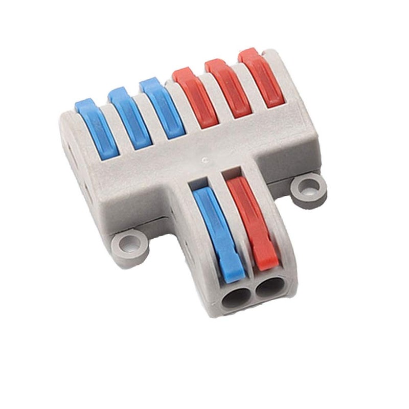 tatoko 10PCS Mini Fast Wire Connector Universal Wiring Cable Connector Push-in Conductor Terminal Block Two in and Six Out - Image 2