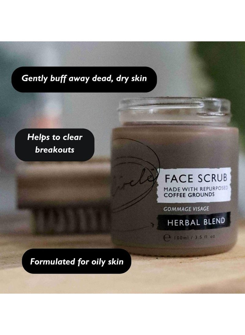اب سيركل Coffee Face Scrub Herbal Blend For Oily Combination Spot Prone Skin 100ml Tea Tree Sha Butter Coconut Rosehip Oil Natural Vegan Face Exfoliator For Soft Smooth Skin - Image 2