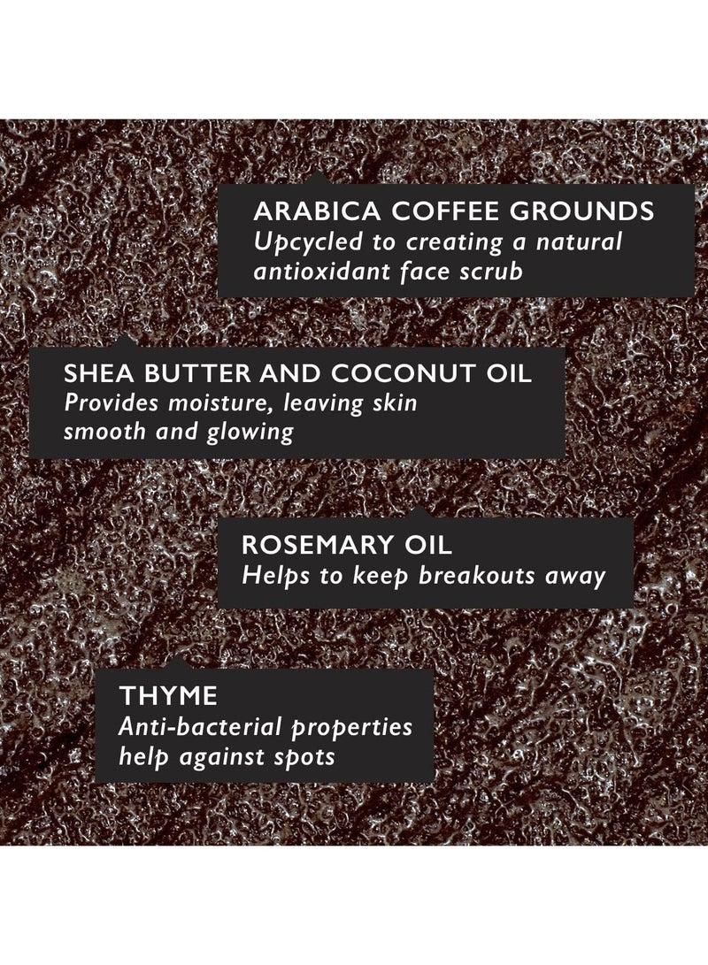 اب سيركل Coffee Face Scrub Herbal Blend For Oily Combination Spot Prone Skin 100ml Tea Tree Sha Butter Coconut Rosehip Oil Natural Vegan Face Exfoliator For Soft Smooth Skin - Image 3