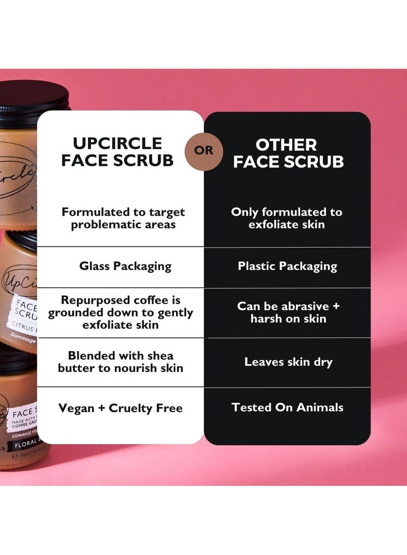 اب سيركل Coffee Face Scrub Herbal Blend For Oily Combination Spot Prone Skin 100ml Tea Tree Sha Butter Coconut Rosehip Oil Natural Vegan Face Exfoliator For Soft Smooth Skin - Image 4