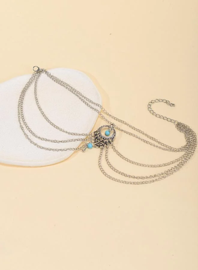 Take Two Layered Anklet with Turquoise Accents