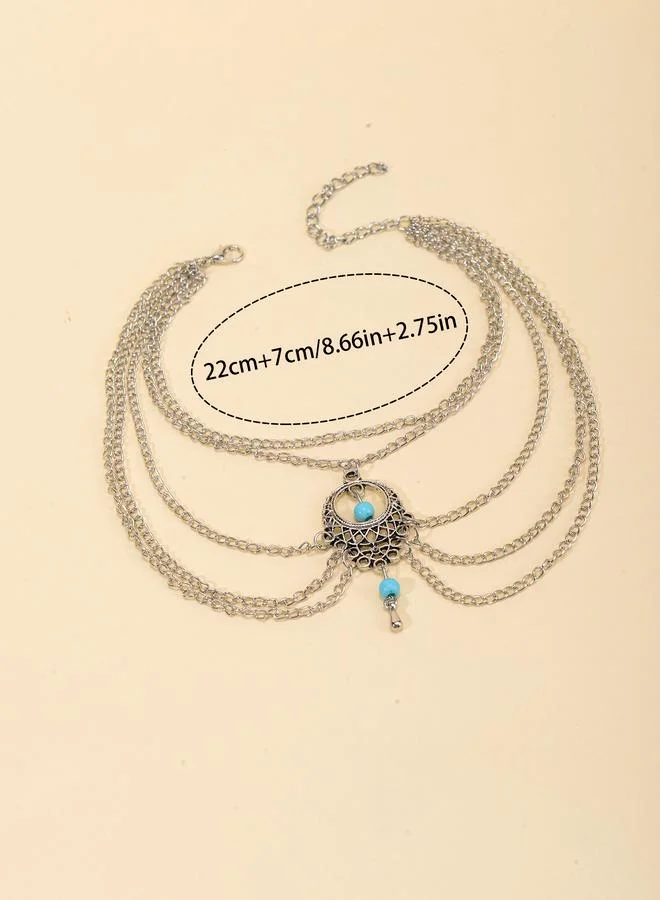 Take Two  Layered Anklet with Turquoise Accents for Women | Best Price UAE