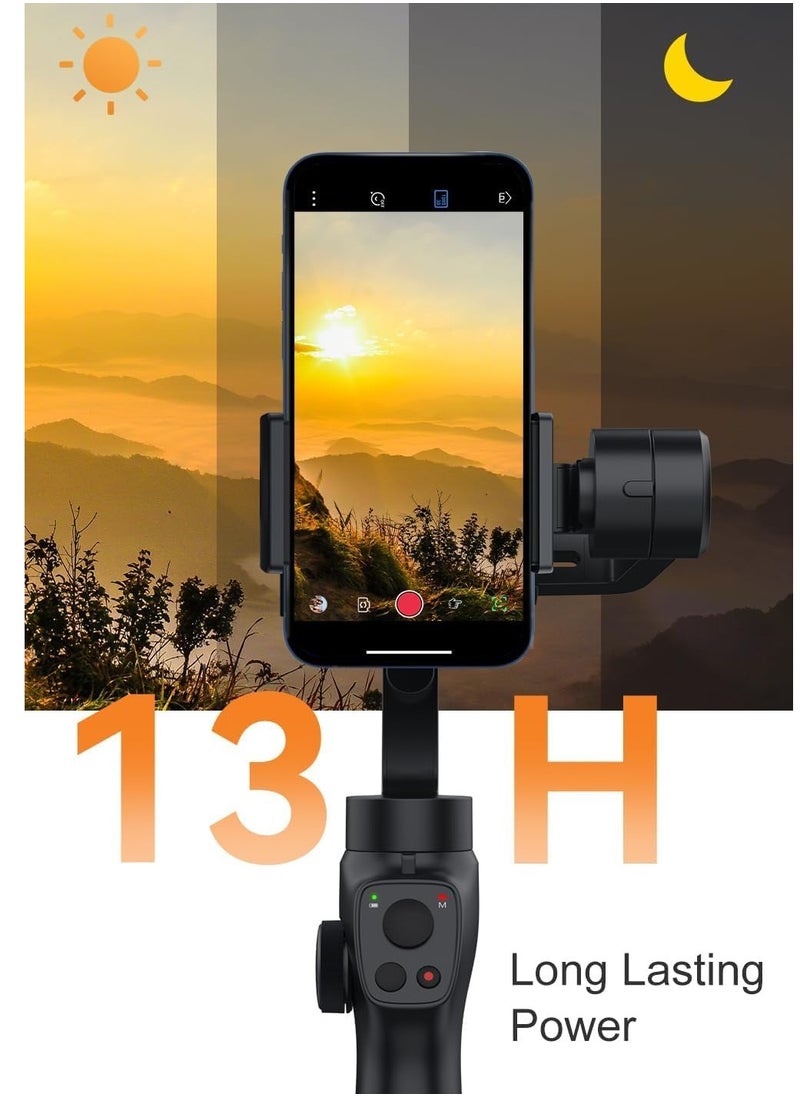 Excefore - 3-Axis Gimbal Stabilizer for Smartphone, Upgraded Face Tracking Focus Wheel Foldable Gimbal with Focus Wheel, Phone Stabilizer for Video Recording Vlog - Capture 2s Combo - Image 1