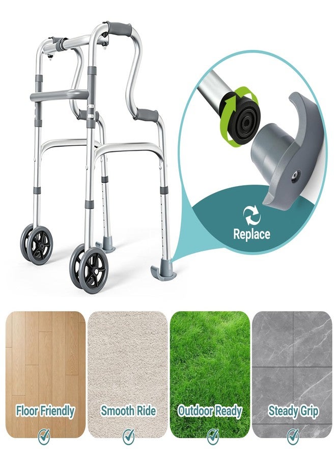 ANCKNE 2 Pack Walker Skis Glides for Folding Walkers Universal Walker Accessories for Senior Folding Mobility Aids Heavy Duty Replacement Walkers Tips Smooth Glide on All Surfaces - Image 5