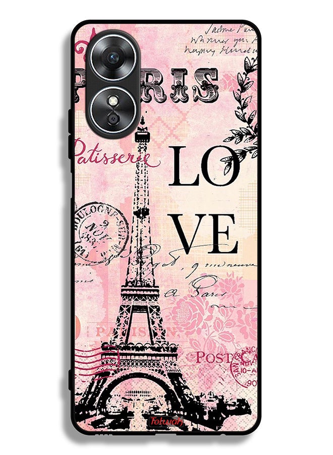 Tolwak Oppo A17 Protective Case Cover Paris Love - Image 2