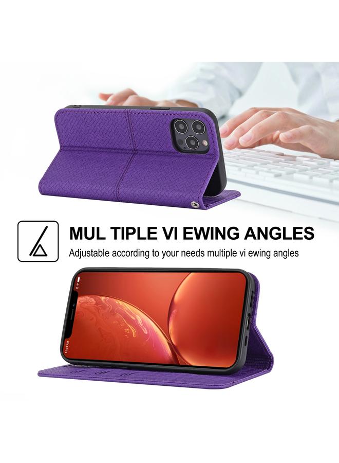 Zaboon Case For iPhone 11 Pro Max Woven Texture Stitching Magnetic Horizontal Flip PU Leather Case with Holder & Card Slots & Wallet & Lanyard - Image 5