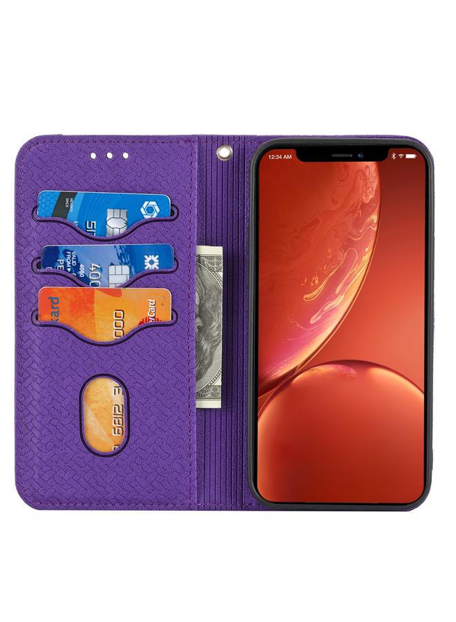 Zaboon Case For iPhone 11 Pro Max Woven Texture Stitching Magnetic Horizontal Flip PU Leather Case with Holder & Card Slots & Wallet & Lanyard - Image 4