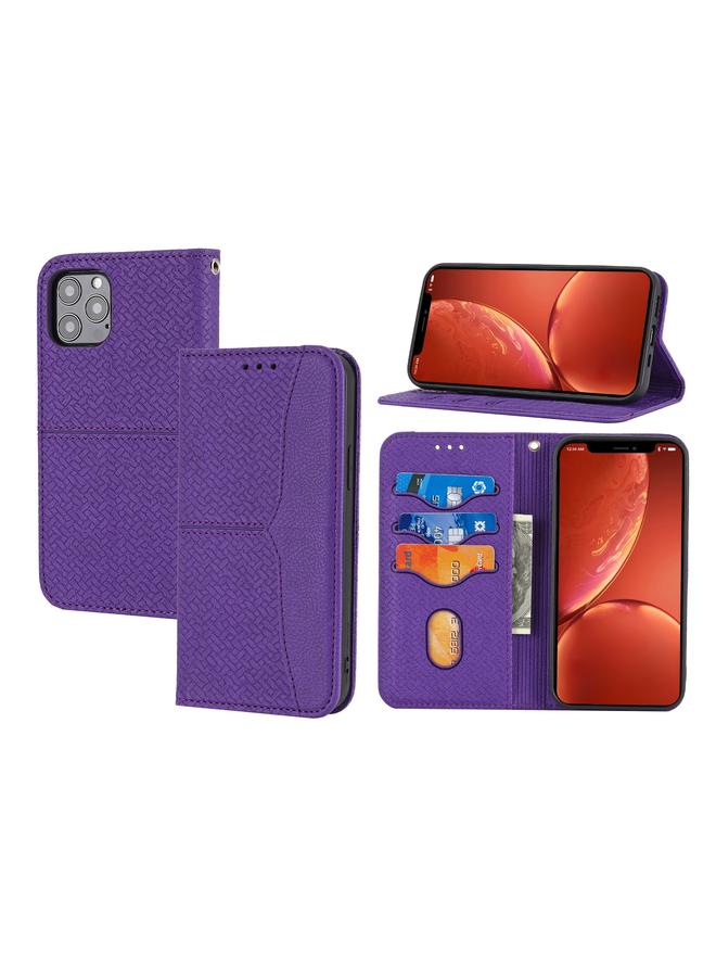 Zaboon Case For iPhone 11 Pro Max Woven Texture Stitching Magnetic Horizontal Flip PU Leather Case with Holder & Card Slots & Wallet & Lanyard - Image 1