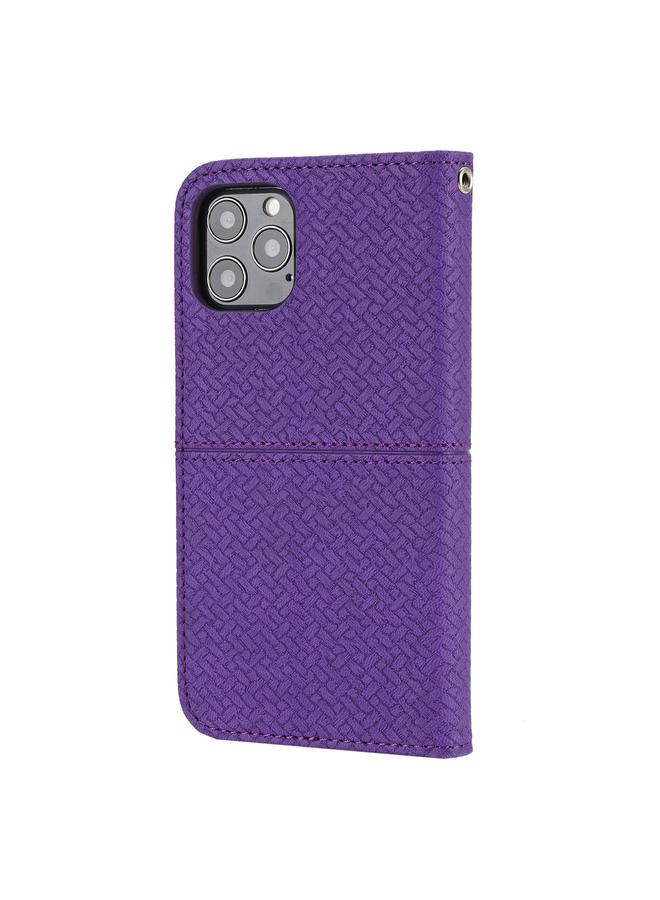 Zaboon Case For iPhone 11 Pro Max Woven Texture Stitching Magnetic Horizontal Flip PU Leather Case with Holder & Card Slots & Wallet & Lanyard - Image 3