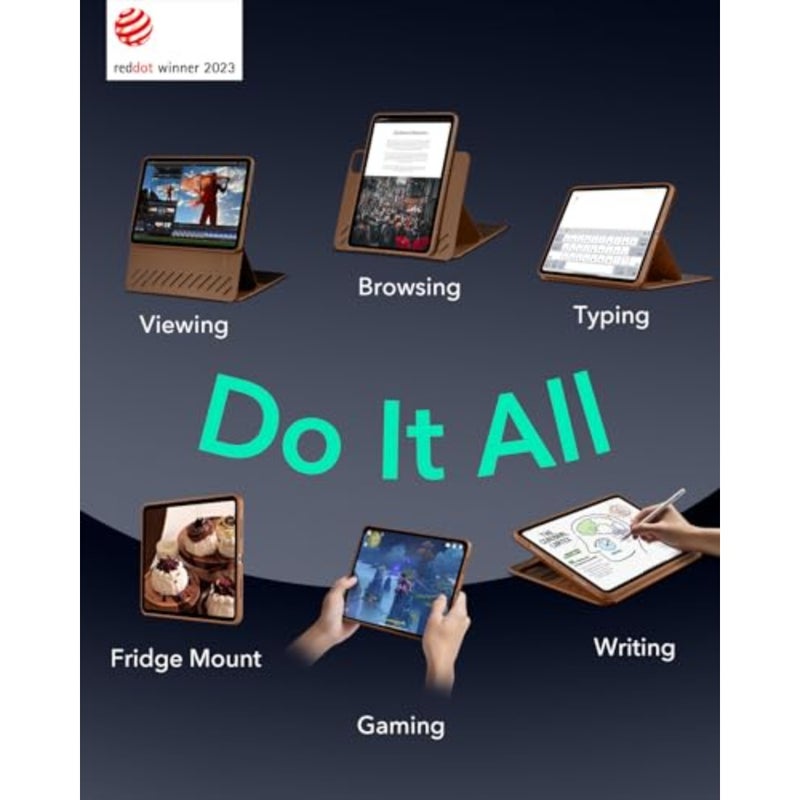 حافظة iPad Pro مقاس 11 بوصة لجهاز 2022/2021/2020/2018 الجيل الرابع/الثالث/الثاني/الأول، غطاء مغناطيسي قابل للإزالة، حامل صورة/مناظر طبيعية قابل للتعديل، عرض مرتفع للشاشة، 9 زوايا - Image 3