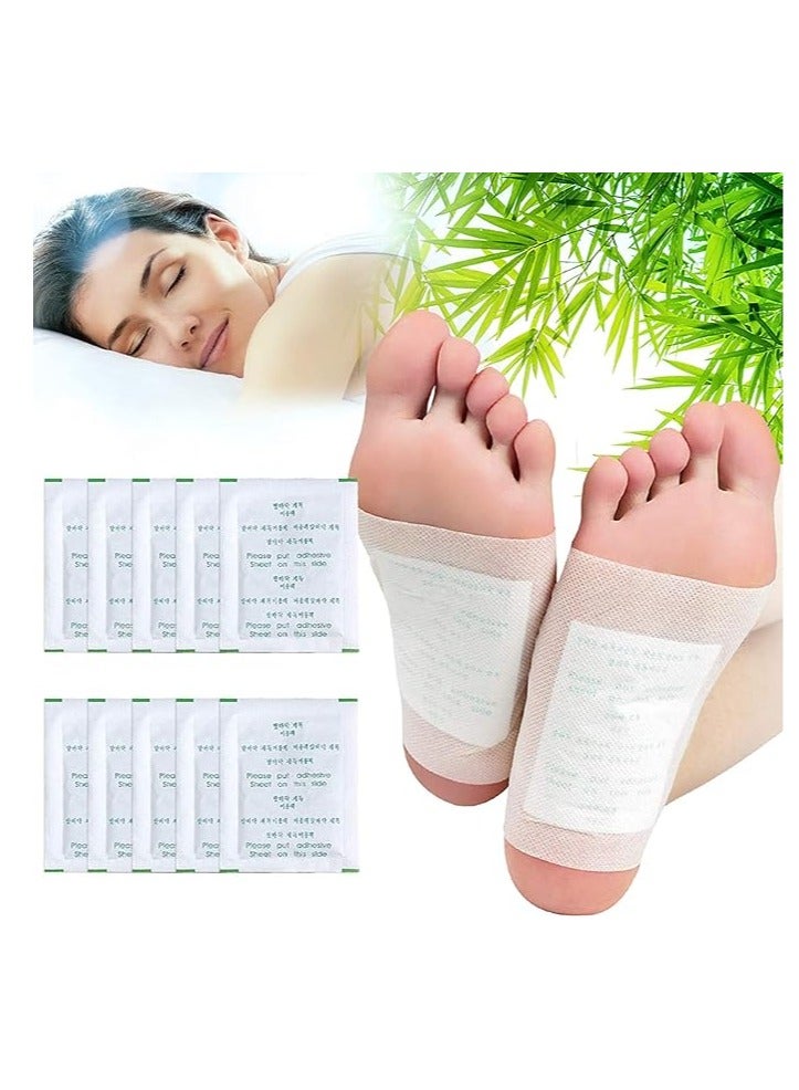 Kapmore Foot Pads, 10-Piece Relief Foot Pads and 10-Piece Adhesive Sheets for Removing Impurities, Relieve Stress Improve Sleep  - Image 1